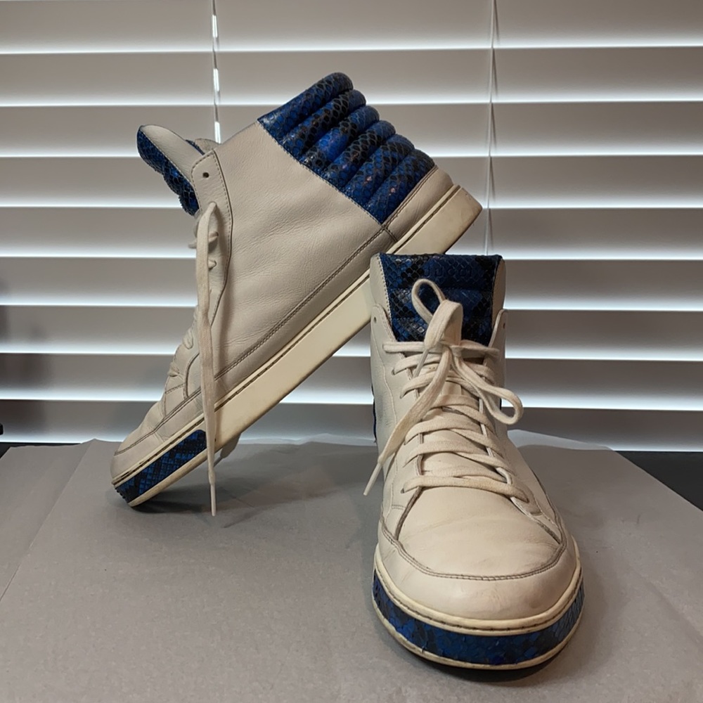 Gucci Leather and python high top sneakers size 11 for man